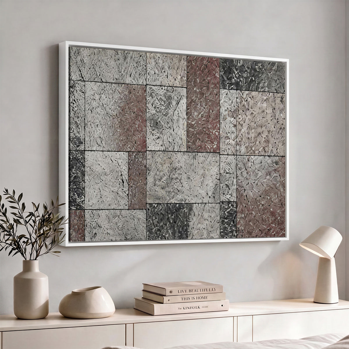60787024-MGV-CV-36X24 - Modern Abstract Landscape Canvas Wall Art, Minimalist Nature Printing