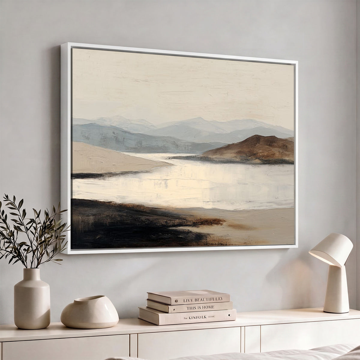 36873679-MGV-CV-36X24 - Modern Abstract Landscape Canvas Wall Art, Minimalist Nature Printing
