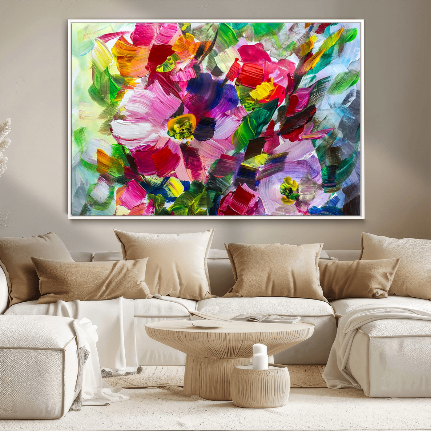 -Oil Flower Abstract Canvas Print