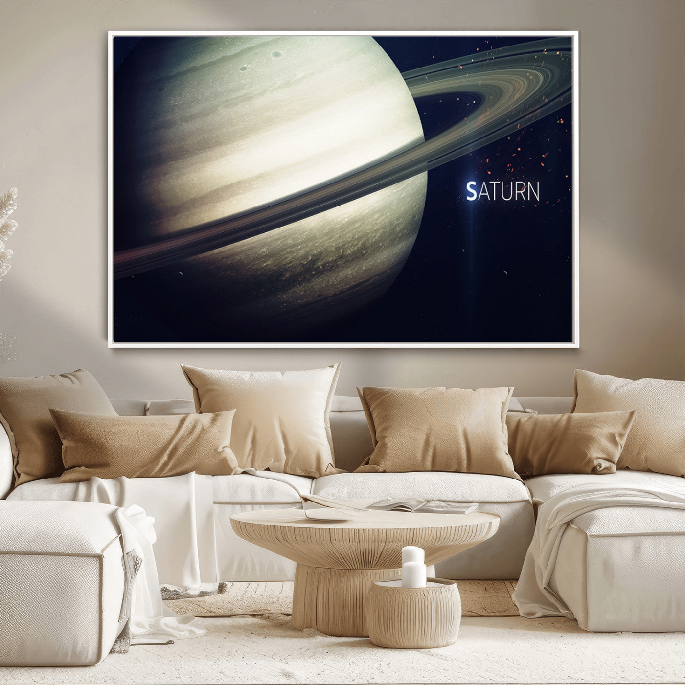 -Framed Saturn Wall Art Canvas Print