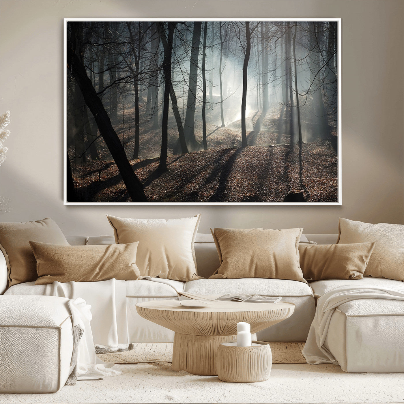 -Dark Family and Tree Wall Art Canvas Print