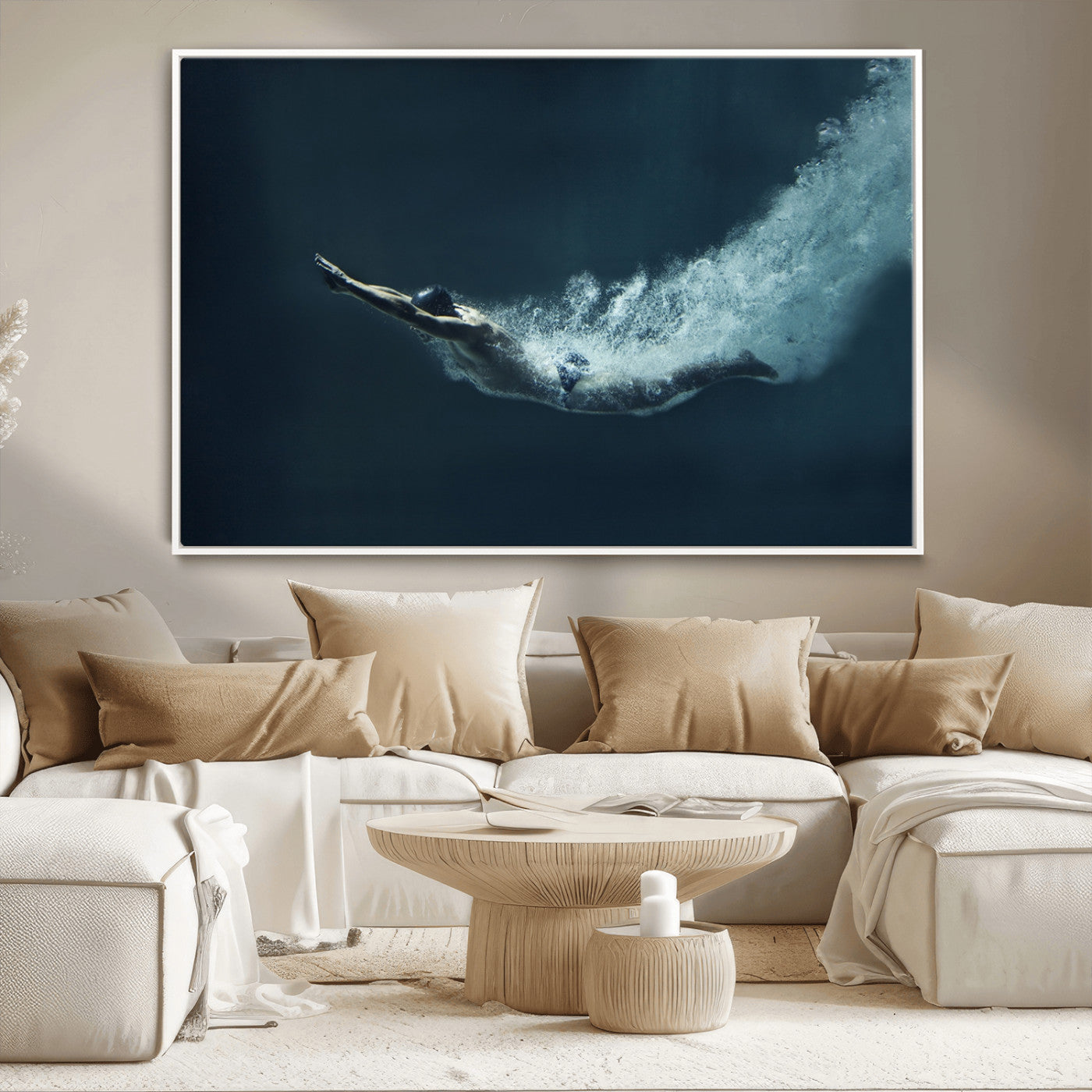 48463-MGV-FC-36X24_White-Swimmer Wall Art Canvas Print