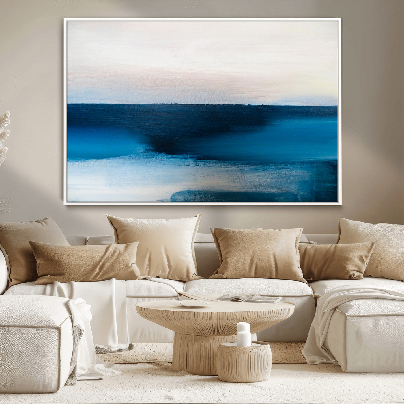 72452-MGV-CV-36X24-Dark Blue Abstract Wall Art Canvas Print