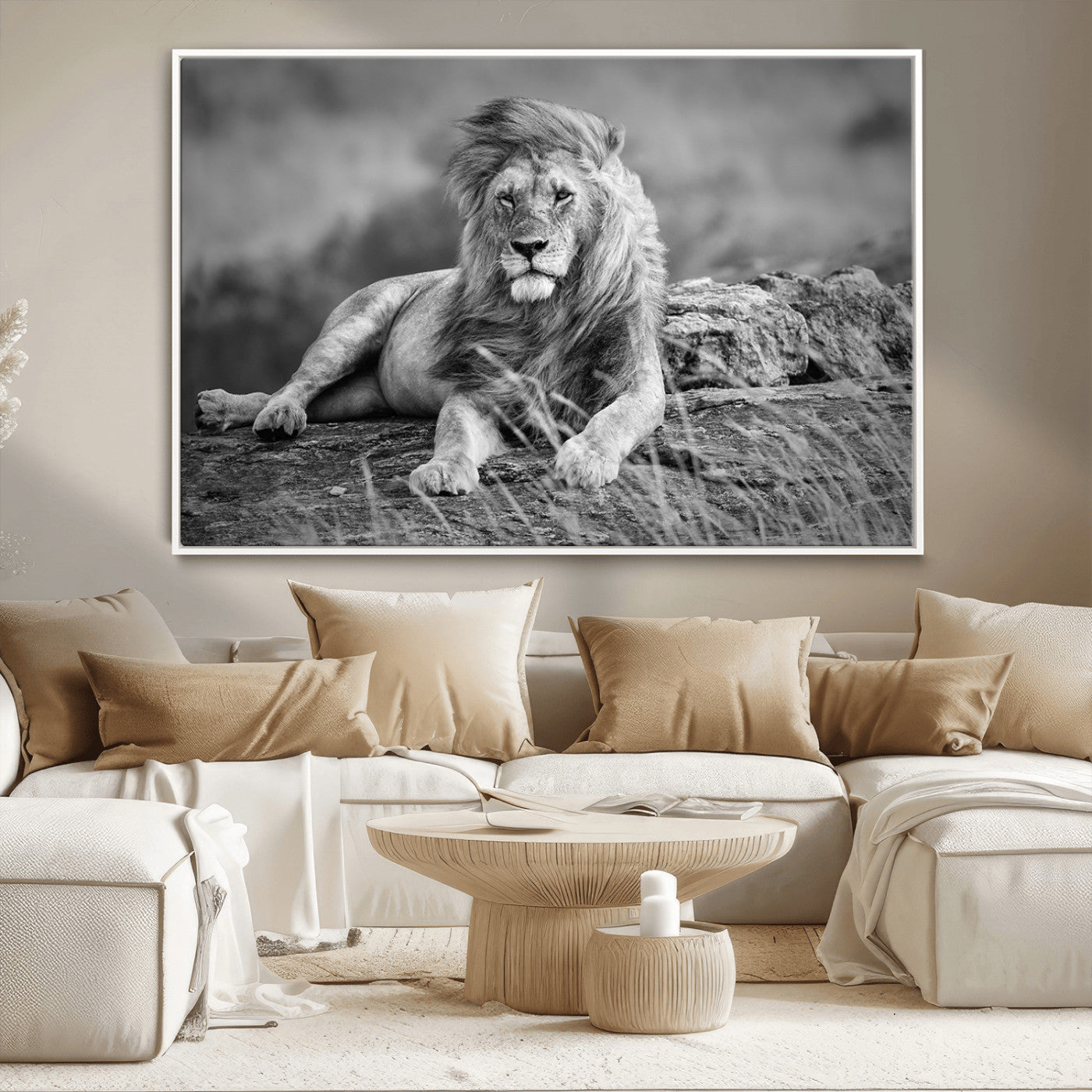 -King of Forest Lion Wall Art Canvas Print