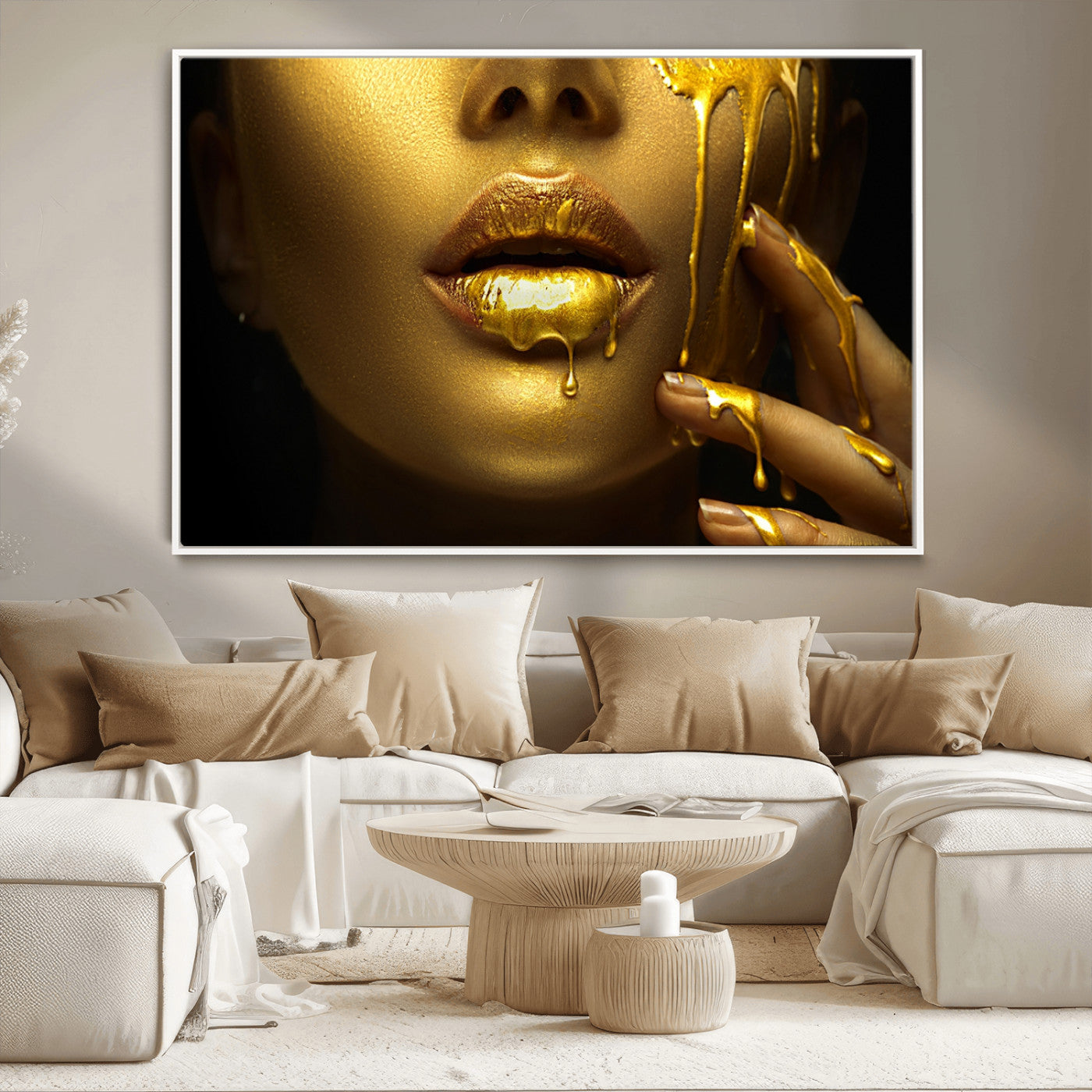 -Gold and Women Wall Art Canvas Print
