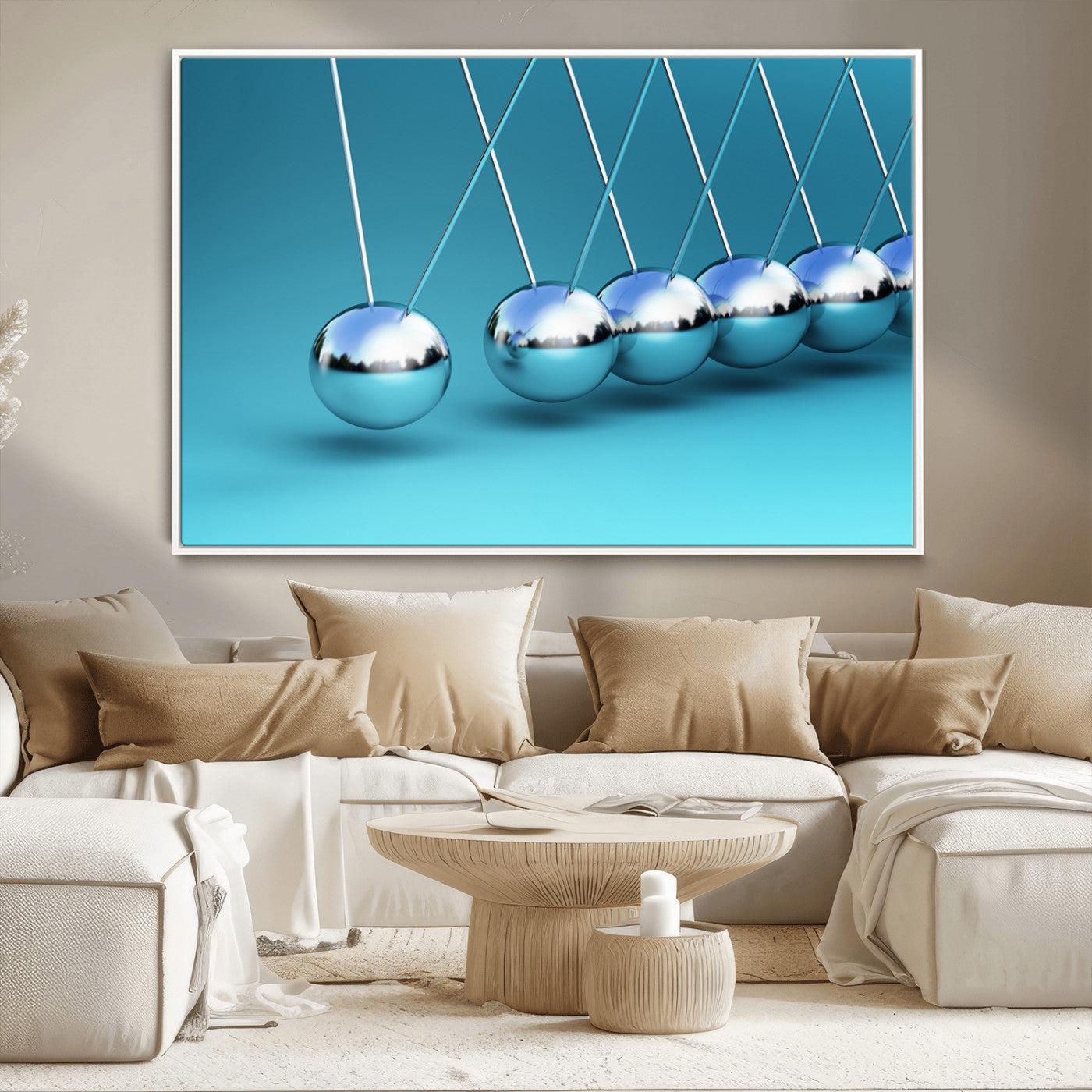 -Wall Art Newton's Cradle Canvas Print, Framed Newton Cradle Canvas Print