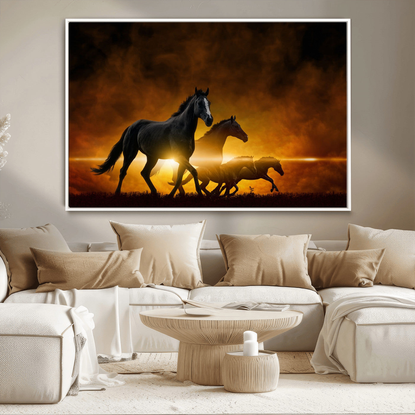 -Horse Wall Art Canvas Print, Multi Panel Animal Canvas Print