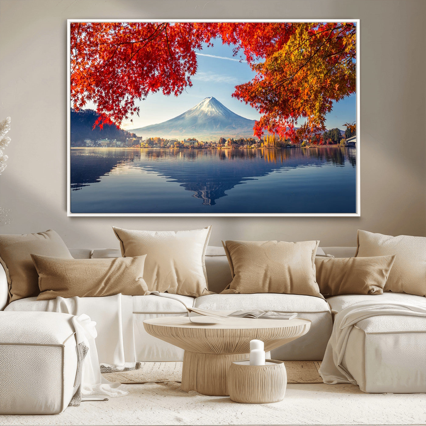 -Mount Fuji Canvas Wall Art Japan Autumn Mountain Canvas Print Wall Art