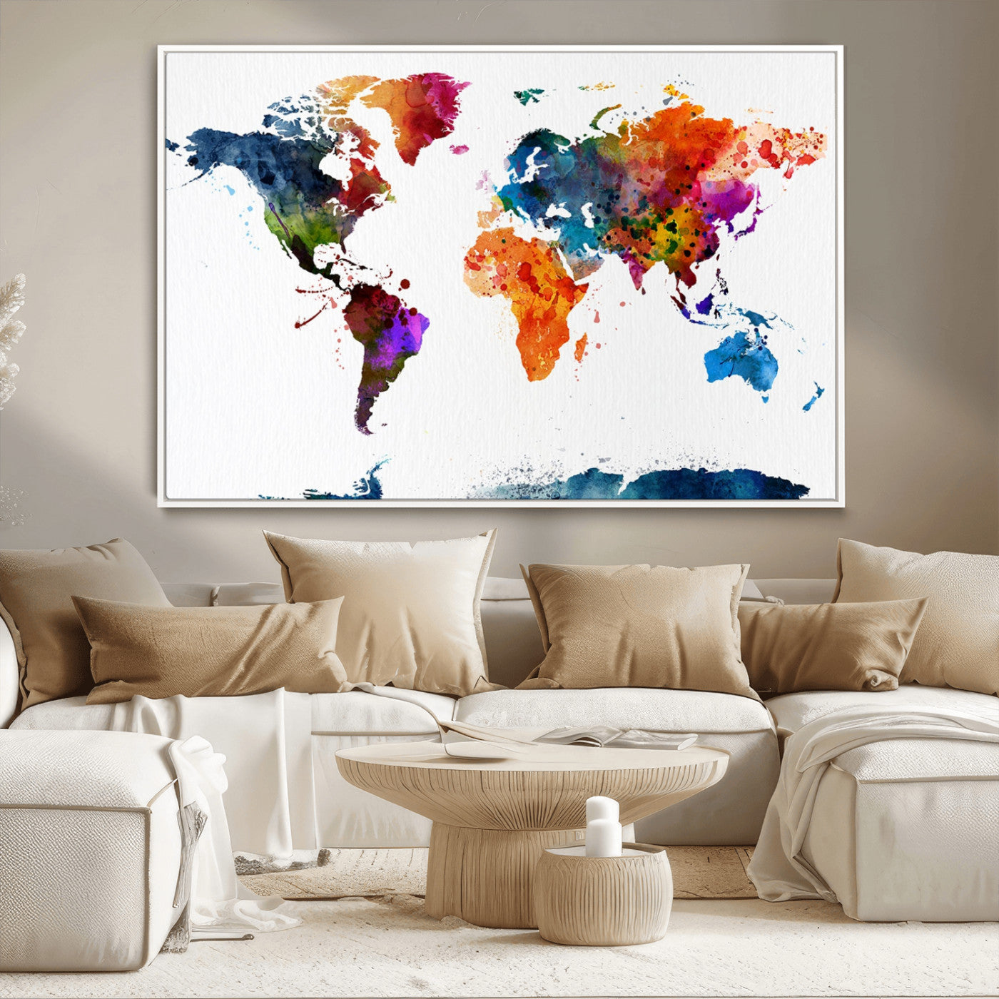 37825-MGV-CV-36X24-Push Pin World Map Canvas Print – Travel Tracker Wall Art for Couples, Perfect Anniversary Gift for Home or Office Decor