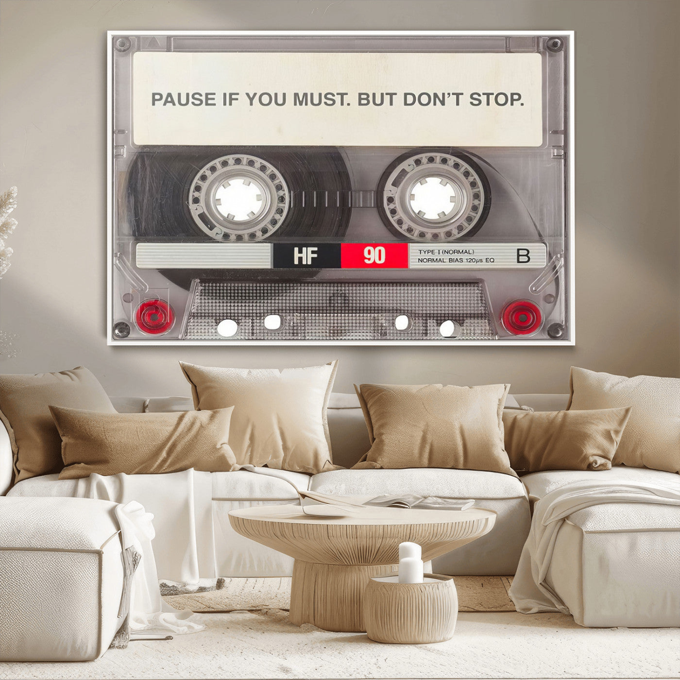 -Music Cassette Iconic Wall Art Canvas Print