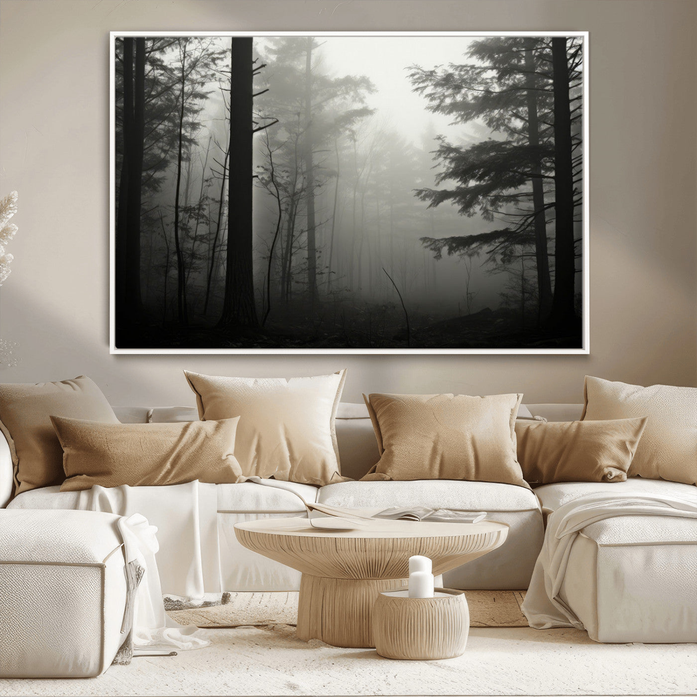 -Misty Forest Wall Art Premium Canvas Print a Foggy and Serene Atmosphere - Nature Wall Art