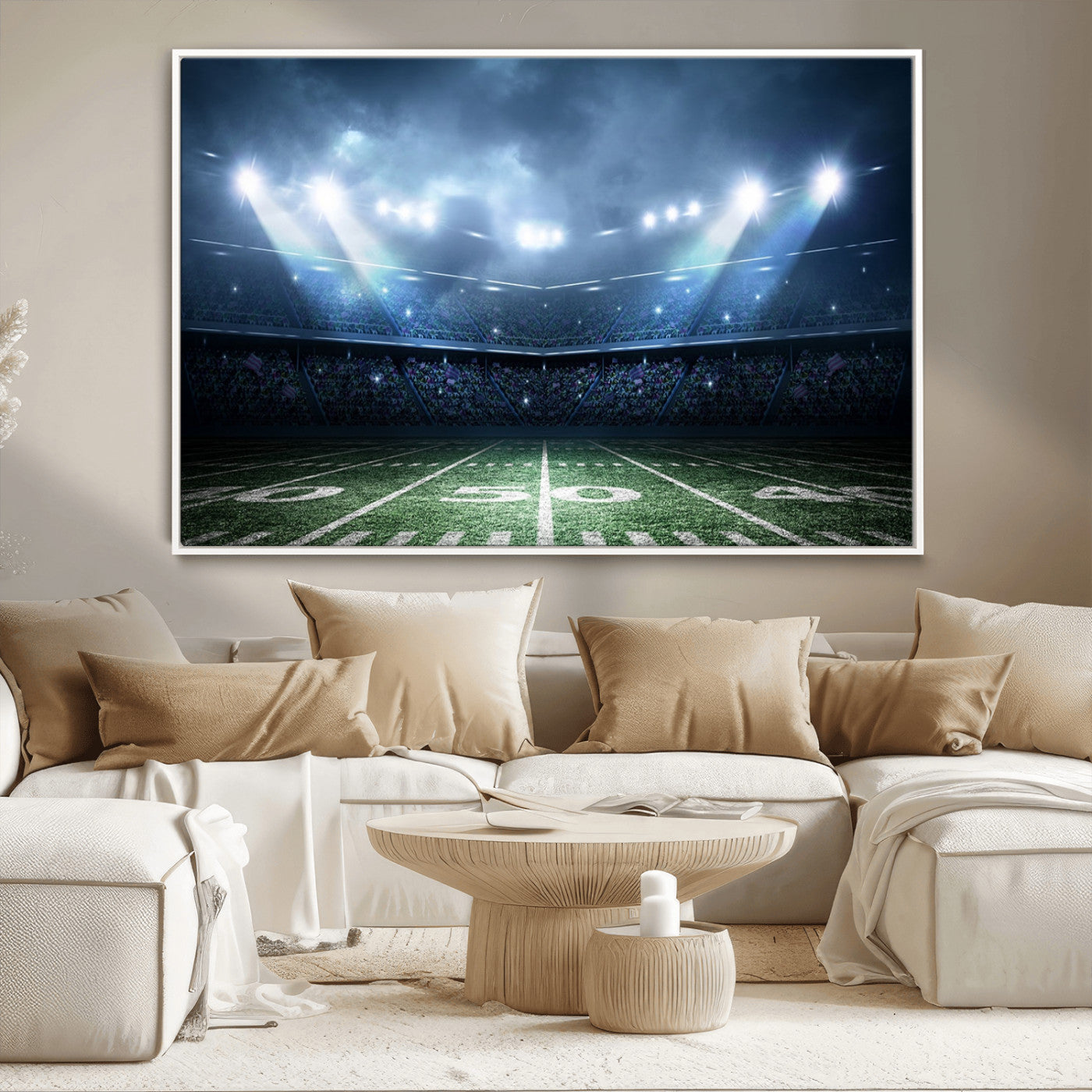 74741-MGV-CV-36X24-American Football Stadium Wall Art Canvas, American Football Stadium Canvas Print