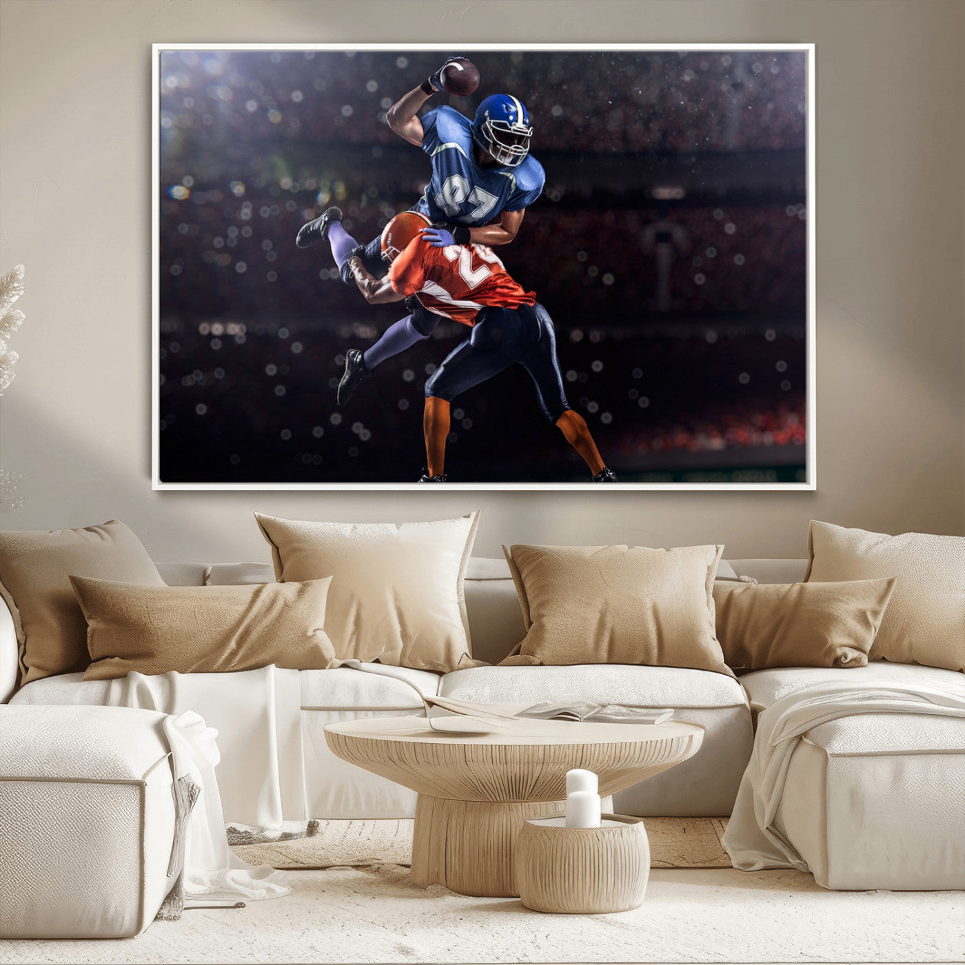 76491-MGV-CV-36X24-American Football Wall Art Canvas Print, Stadium Sport Wall Art Print