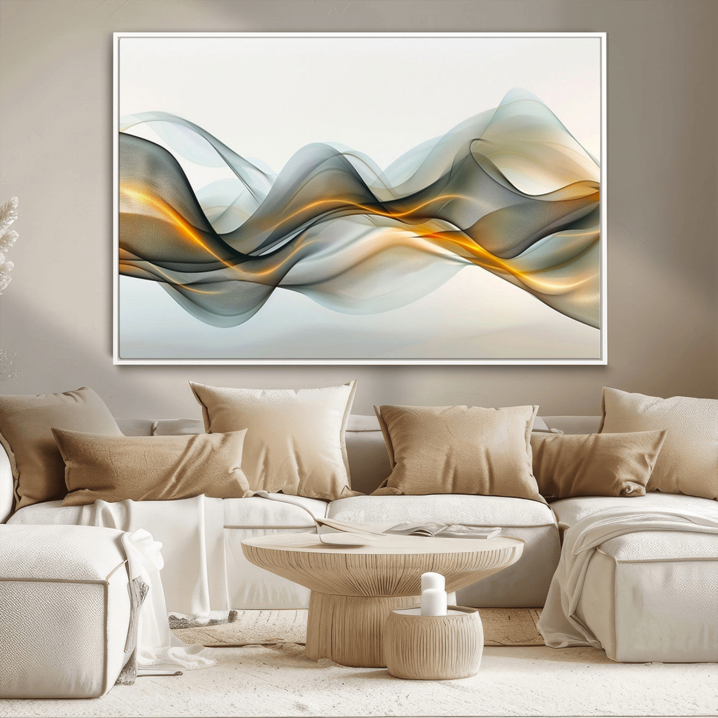 ES1001-MGV-CV-36X24-Abstract Wave Canvas Wall Art – Fluid Contemporary Elegance in Motion – Ready to Hang