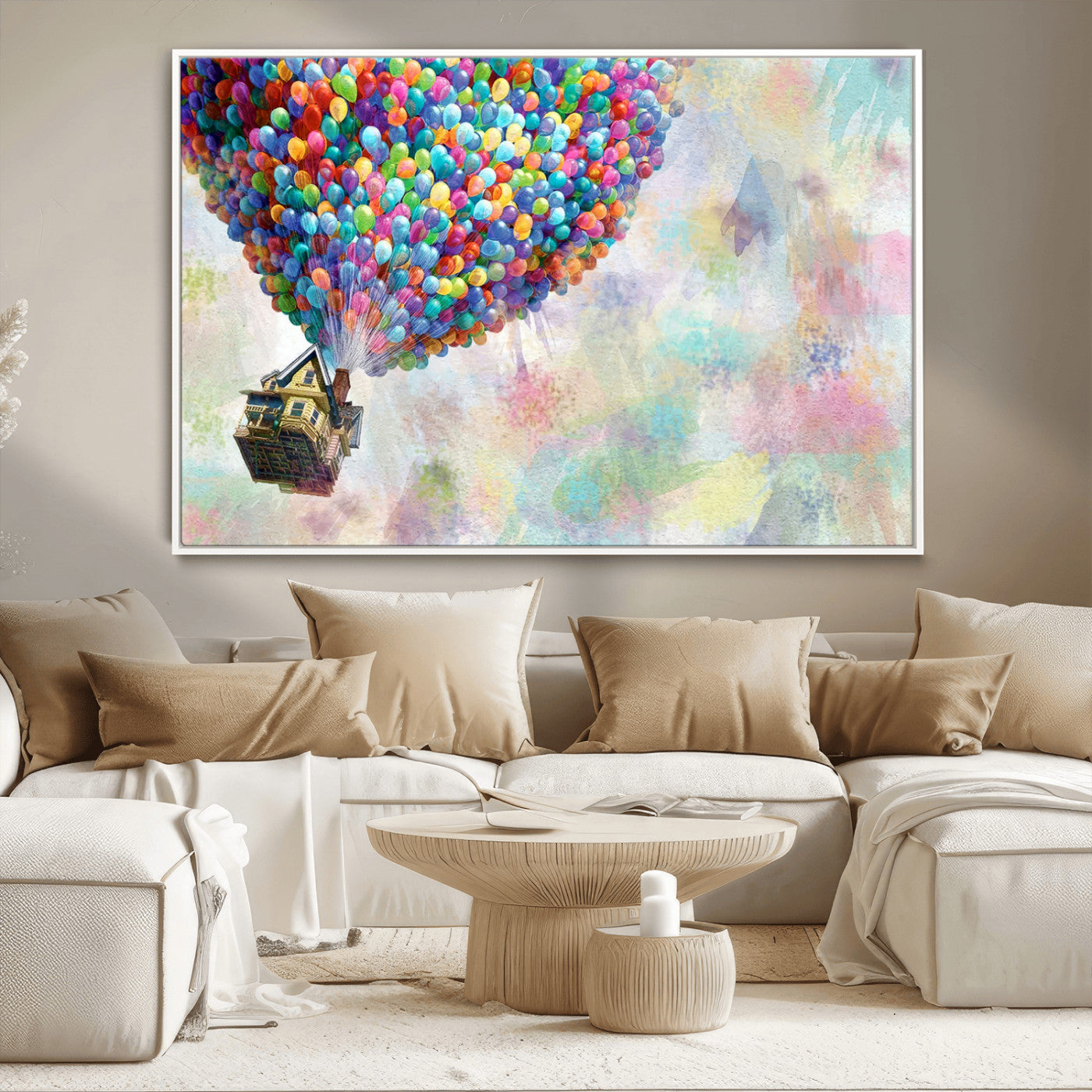 -Up Pixar Poster, Look Up Pixar Wall Art, Up Pixar Canvas, Kids Play Game Room Decor Wall Art
