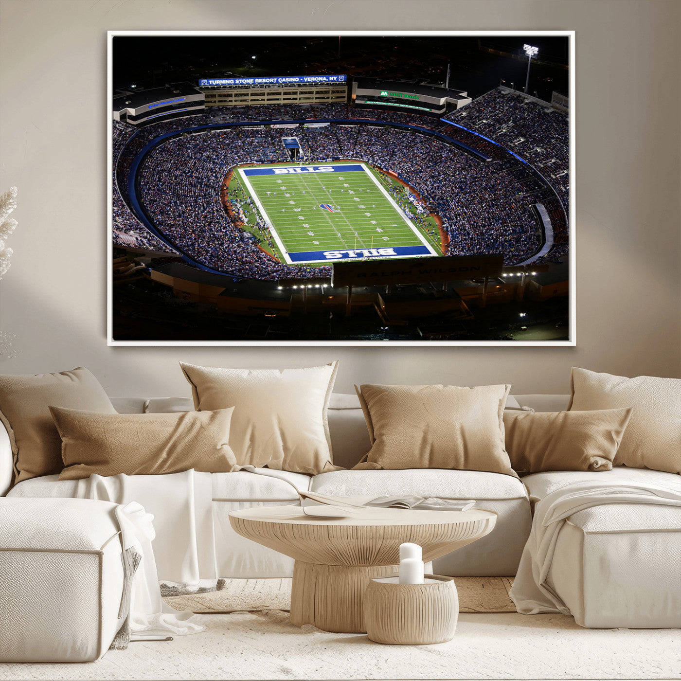 19030-MGV-CV-36X24-Buffalo Bills NFL Football Team Print - Highmark Stadium Wall Art Canvas Print