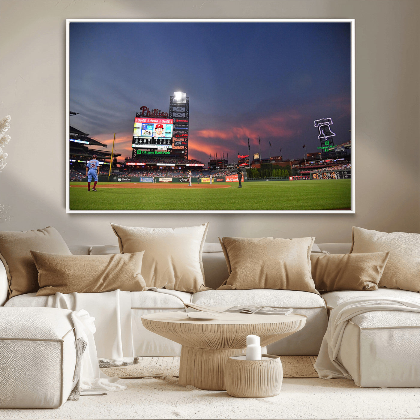 22594-MGV-CV-36X24-Philadelphia Phillies Baseball Print - Philadelphia Citizens Bank Park Stadium Wall Art, Phillies
