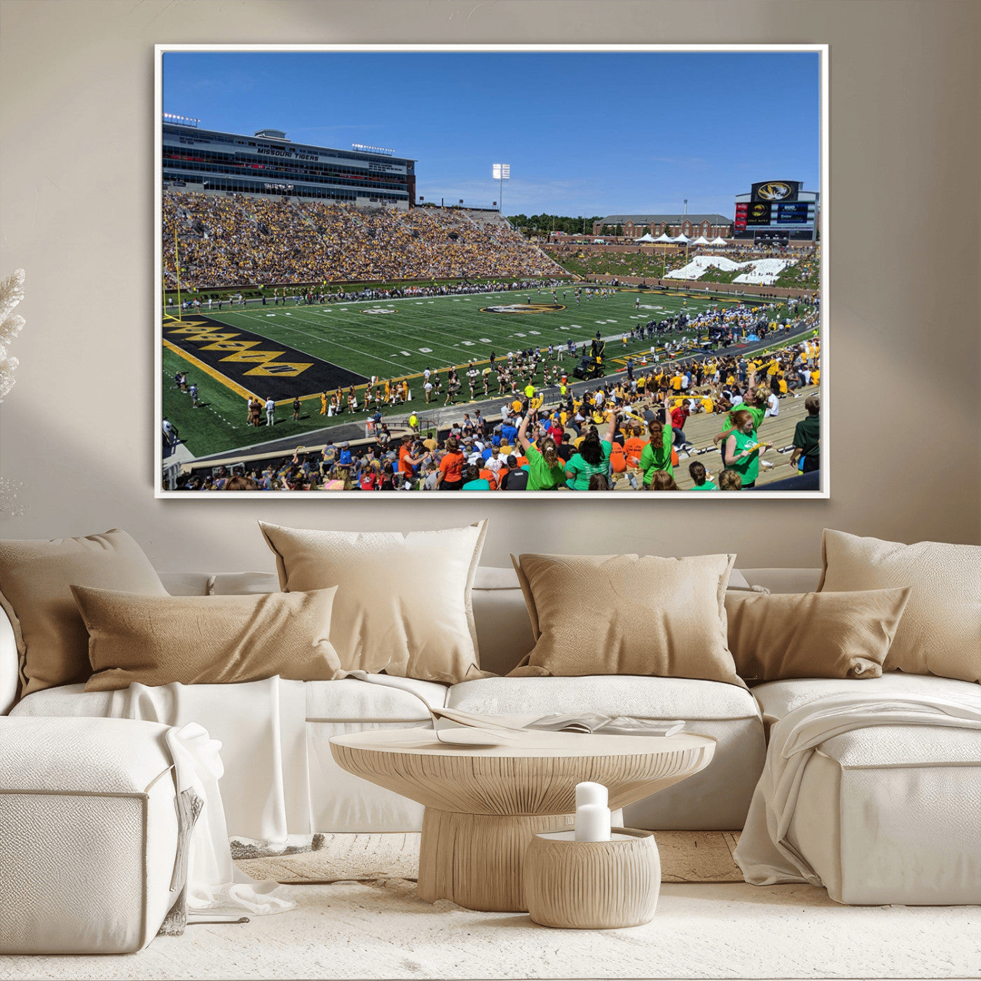 38399-MGV-CV-36X24-University of Missouri Tigers Football Team Print - Columbia Faurot Field Memorial Stadium Wall Art