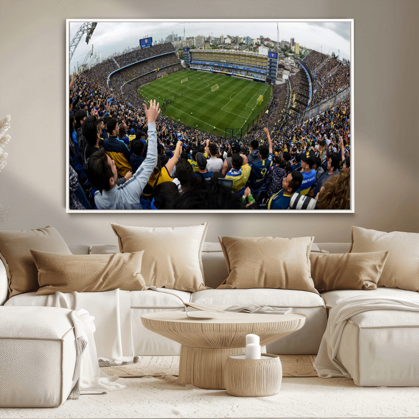 23173-MGV-CV-36X24-Boca Juniors Soccer Team Print - Buenos Aires Bombonera Stadium Wall Art Canvas Print