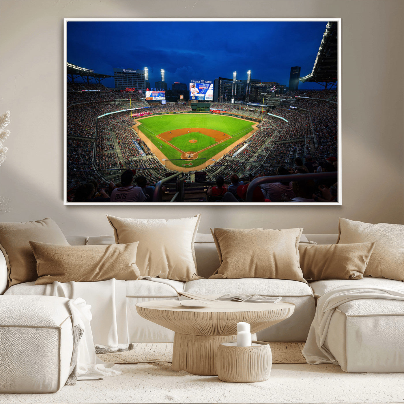 88590-MGV-CV-36X24-Truist Park Night Game Canvas Art - Atlanta Braves Stadium Wall Art Canvas