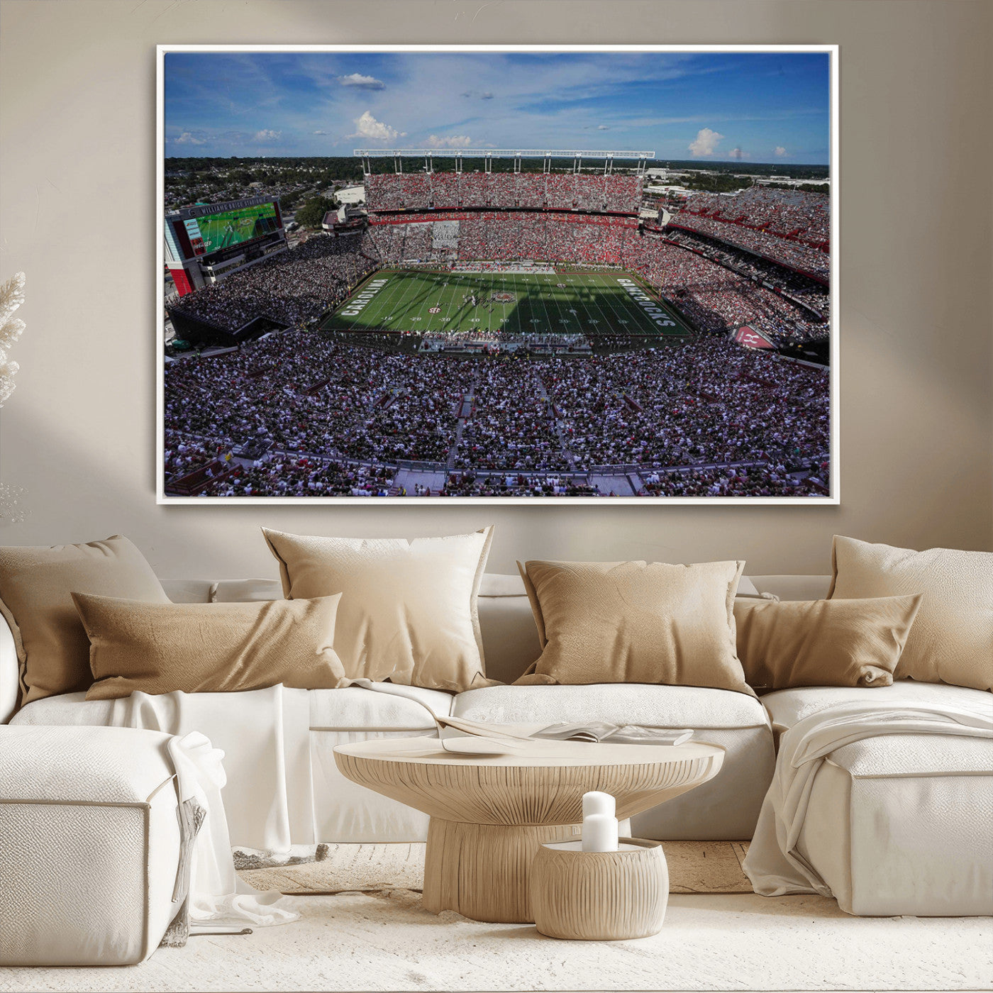 83382-MGV-CV-36X24-South Carolina Gamecocks Football Team Print - Columbia Williams-Brice Stadium Wall Art Canvas Print