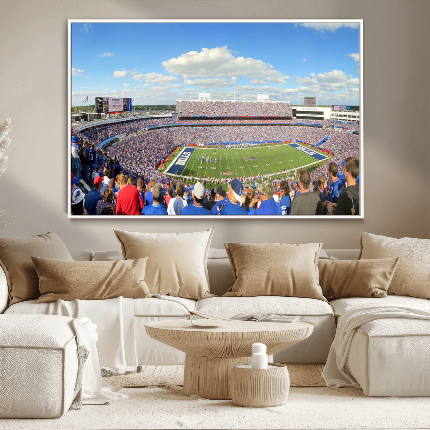 35302-MGV-CV-36X24-Buffalo Bills NFL Football Team Print - Buffalo Highmark Stadium Wall Art Canvas Print