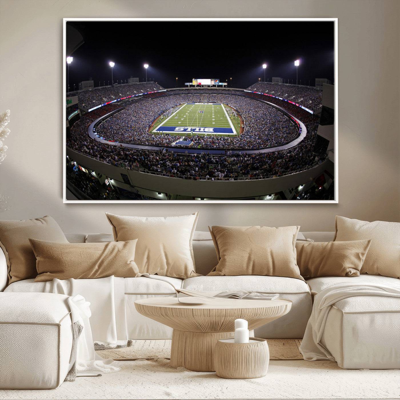 98546-MGV-CV-36X24-Buffalo Bills NFL Football Team Print - Buffalo Highmark Stadium Wall Art Canvas Print