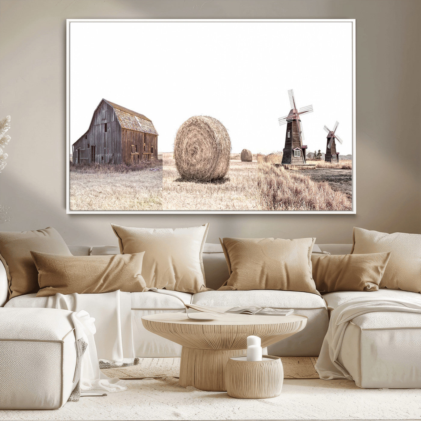 94971-MGV-CV-36X24-Farm Prints Set, Set of 3 Farmhouse Wall Art, Country House Decor