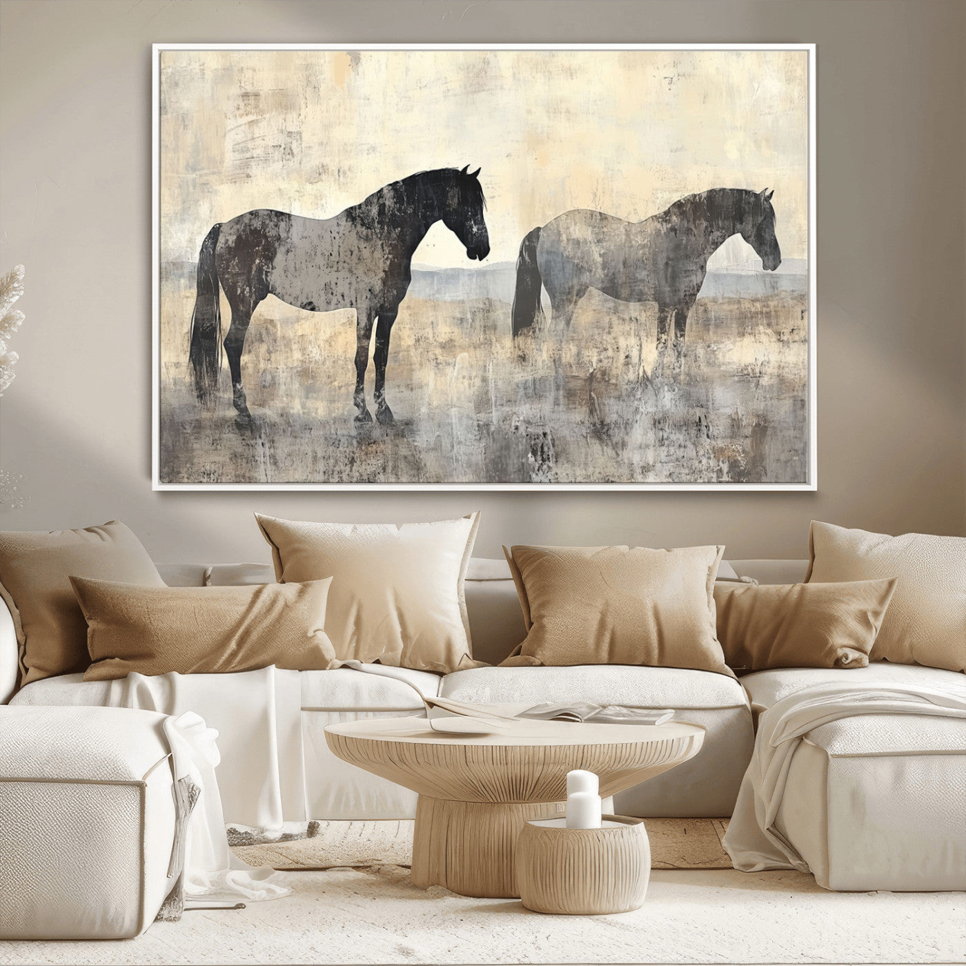 -Vintage Horses Wall Art Canvas Print