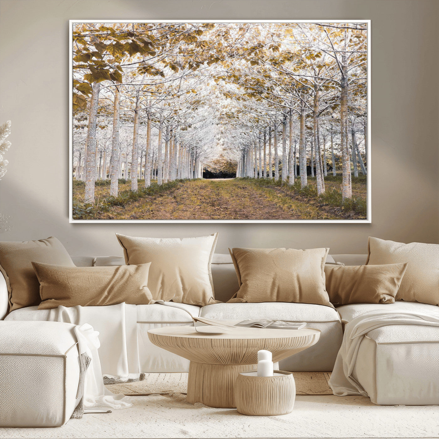 -Forest Grove Wall Art | Serene Pathway Canvas Print | Ready to Hang and Framed Nature Wall Decor for
