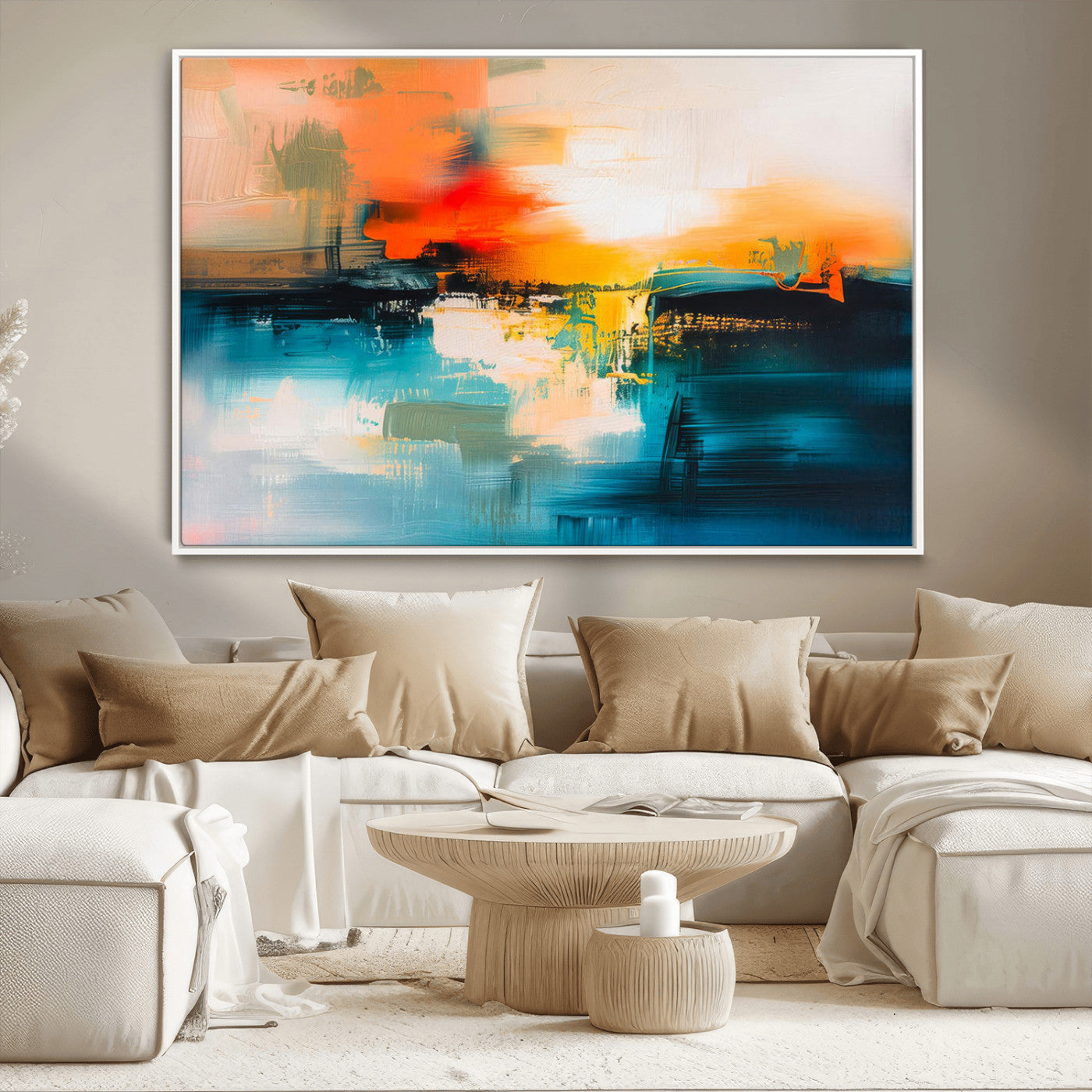 37083-MGV-CV-36X24-Colorful Abstract Wall Art | Bold Modern Canvas Print | Ready to Hang and Framed for Living Room or