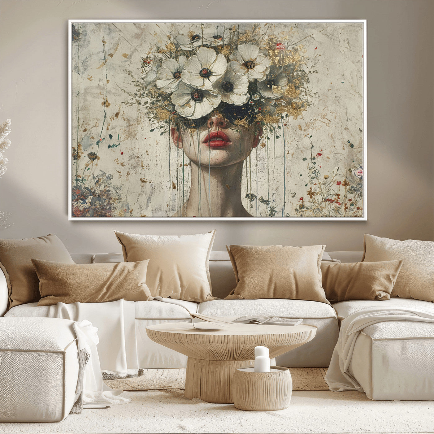 72759-MGV-CV-36X24-Abstract Floral Women Patel Wall Art Canvas Print