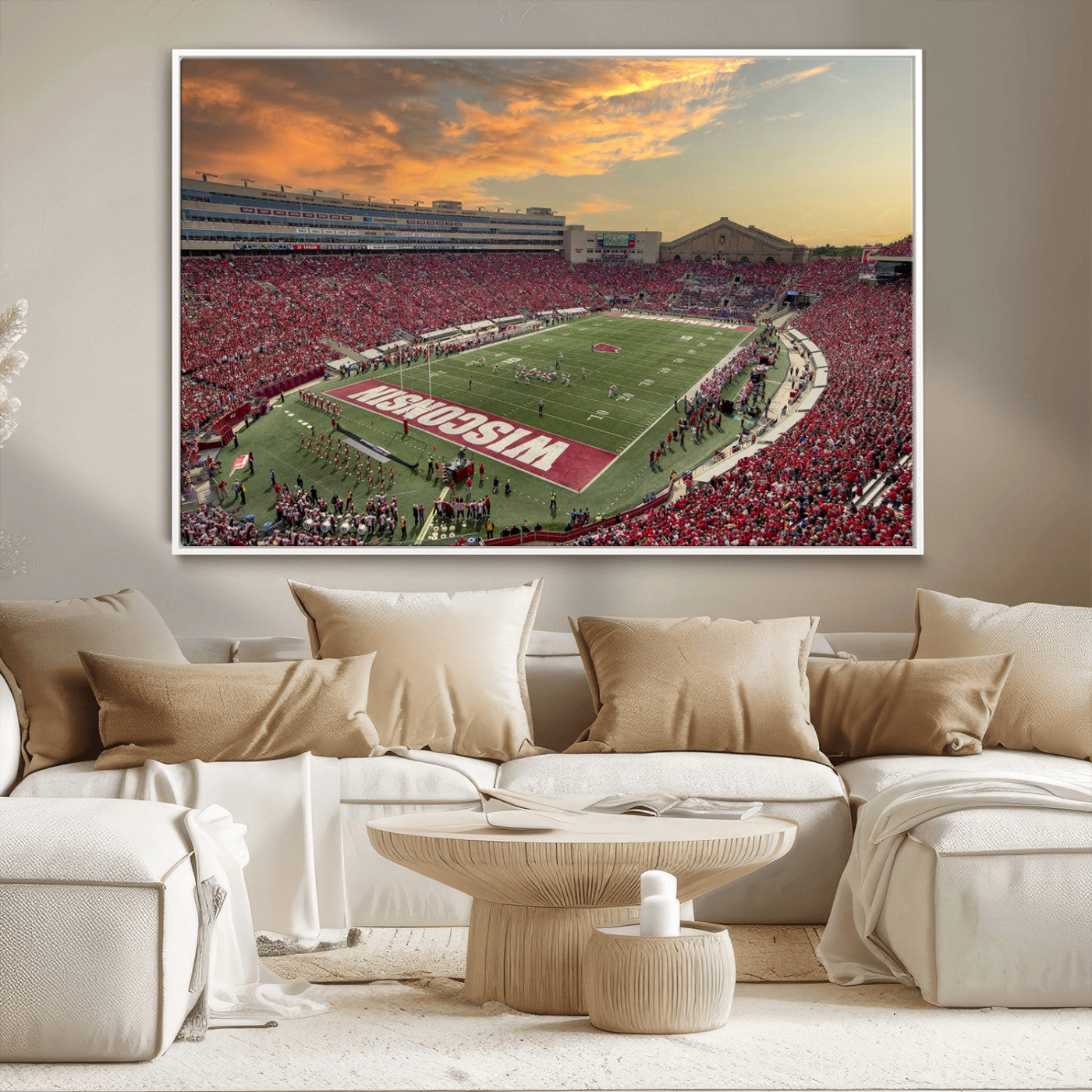 -Camp Randall Stadium Wisconsin Badgers Large Wall Art Canvas Print | College Football Stadium Wall