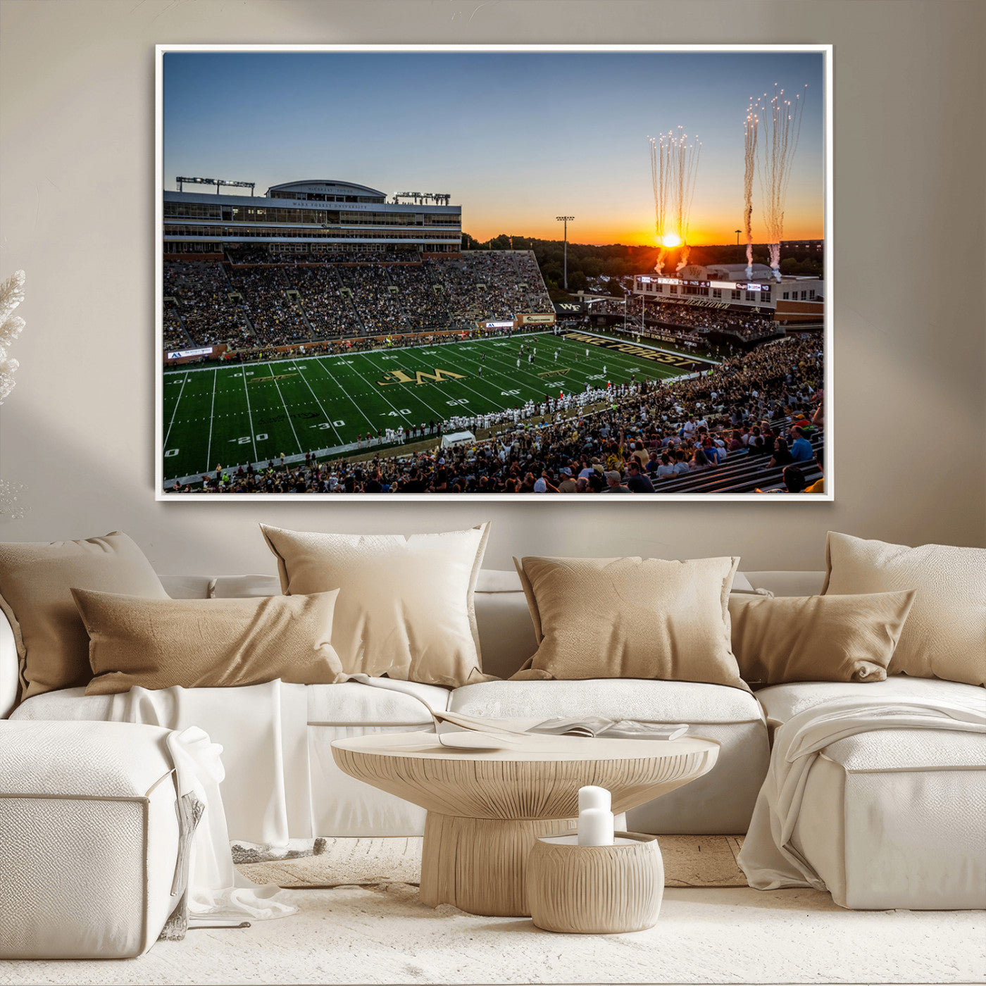 29253-MGV-CV-36X24-Demon Deacons Football Team Print Canvas- Winston-Salem Allegacy Federal Credit Union Stadium Wall