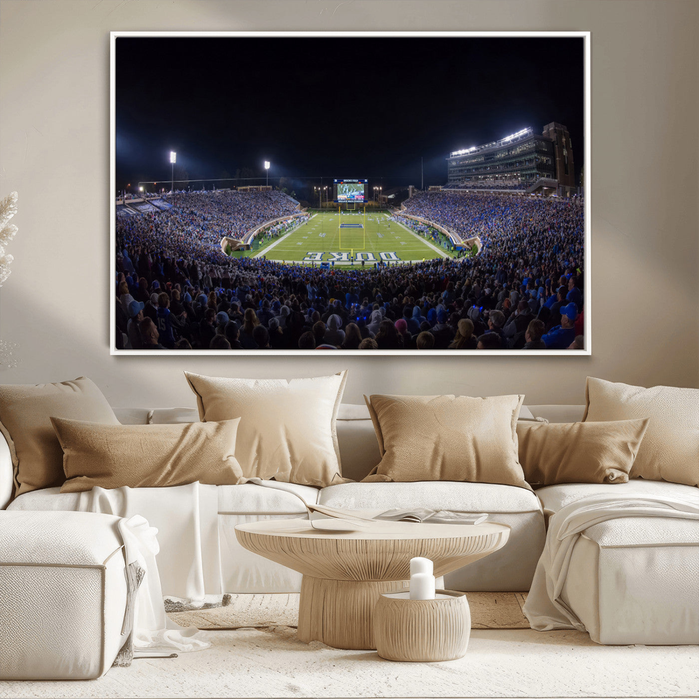 21070-MGV-CV-36X24-Duke University Blue Devils Football Team Print - Durham Wallace Wade Stadium Wall Art Canvas Print