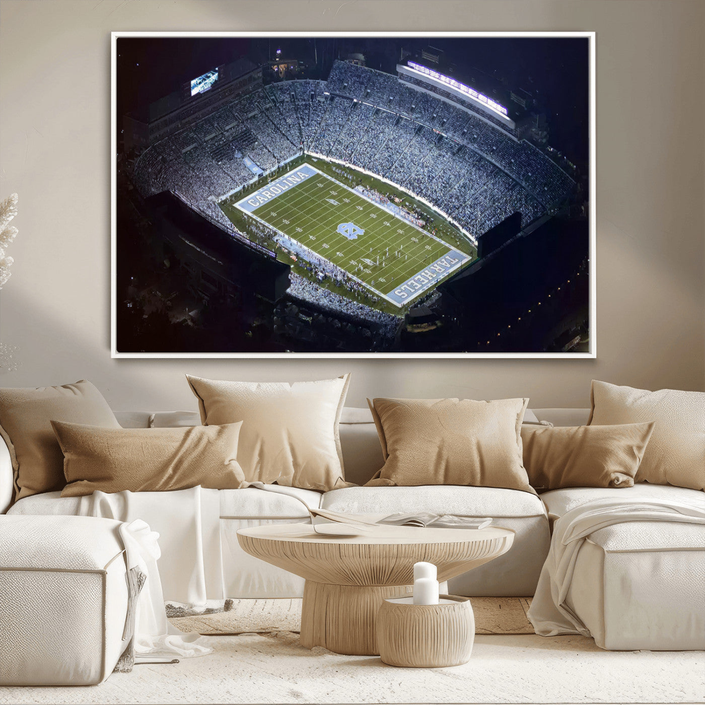88375-MGV-CV-36X24-University of North Carolina Tar Heels Football Team Print - Chapel Hill Kenan Memorial Stadium