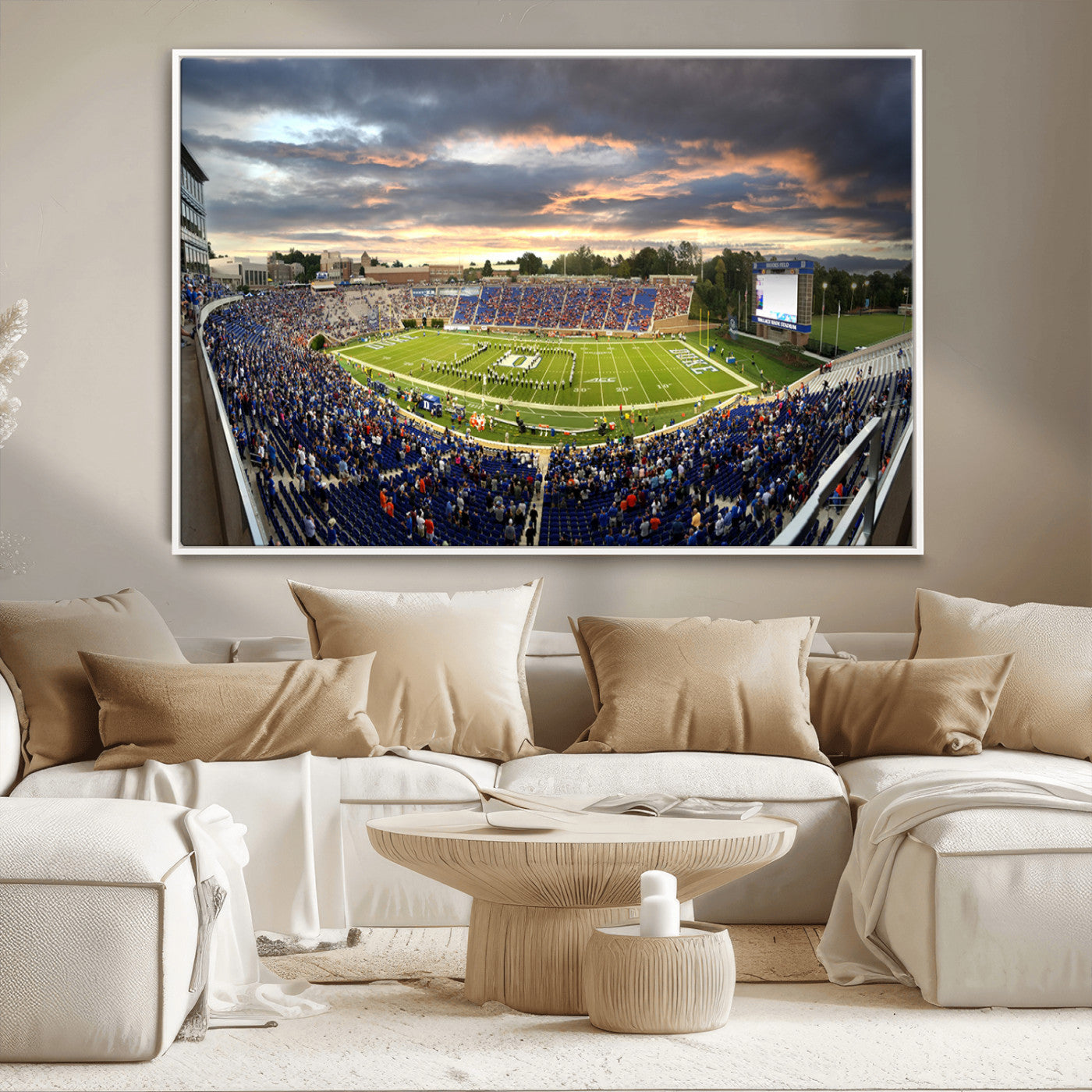 -Duke University Blue Devils Football Team Print - Durham Wallace Wade Stadium Wall Art Canvas Print