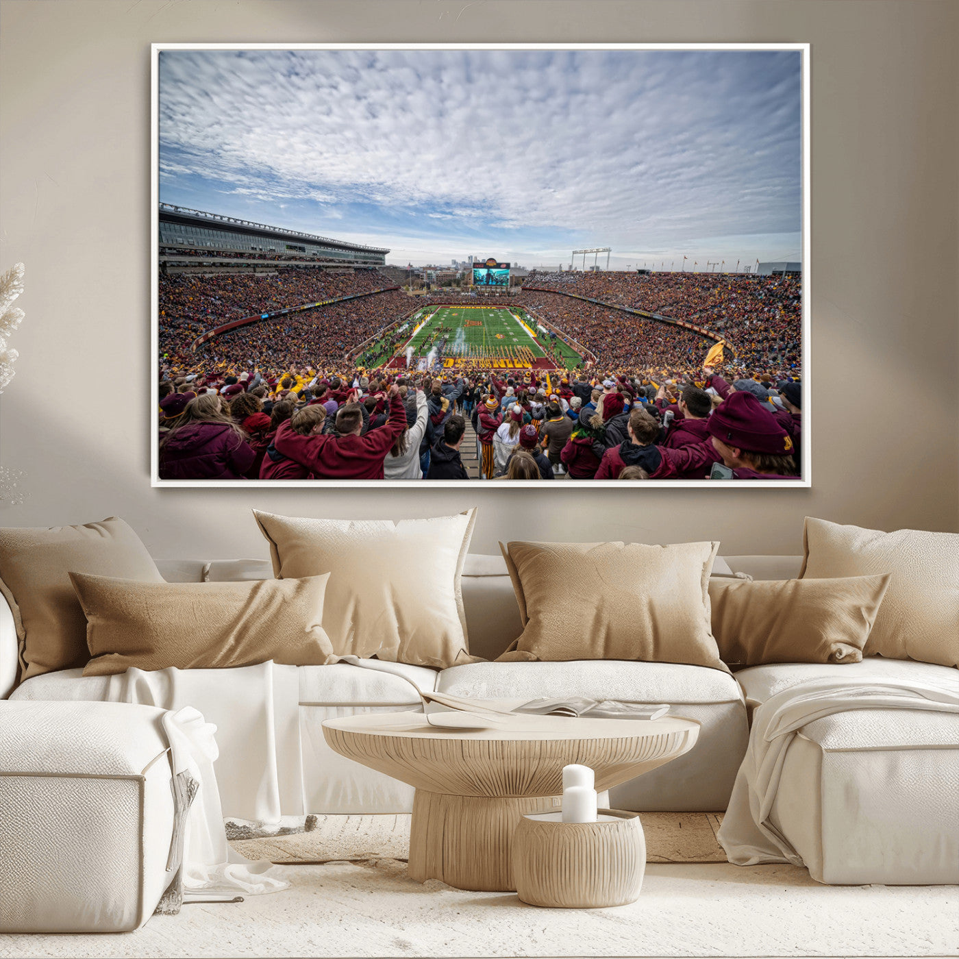 38459-MGV-CV-36X24-University of Minnesota Golden Gophers Football Team Print - Minneapolis Huntington Bank Stadium Art