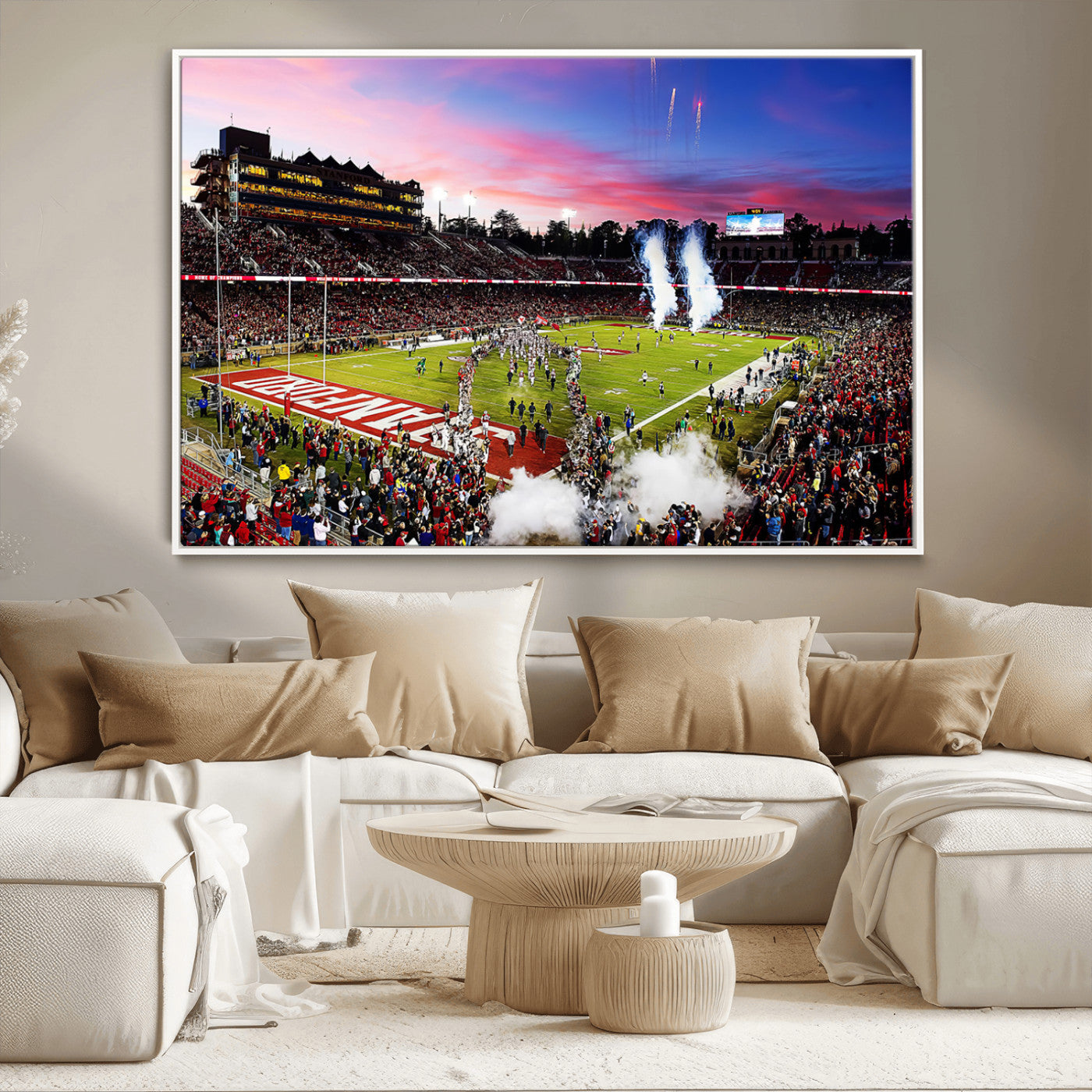 -Stanford University Cardinal Football Team Print - Stanford Stadium Wall Art Canvas Print