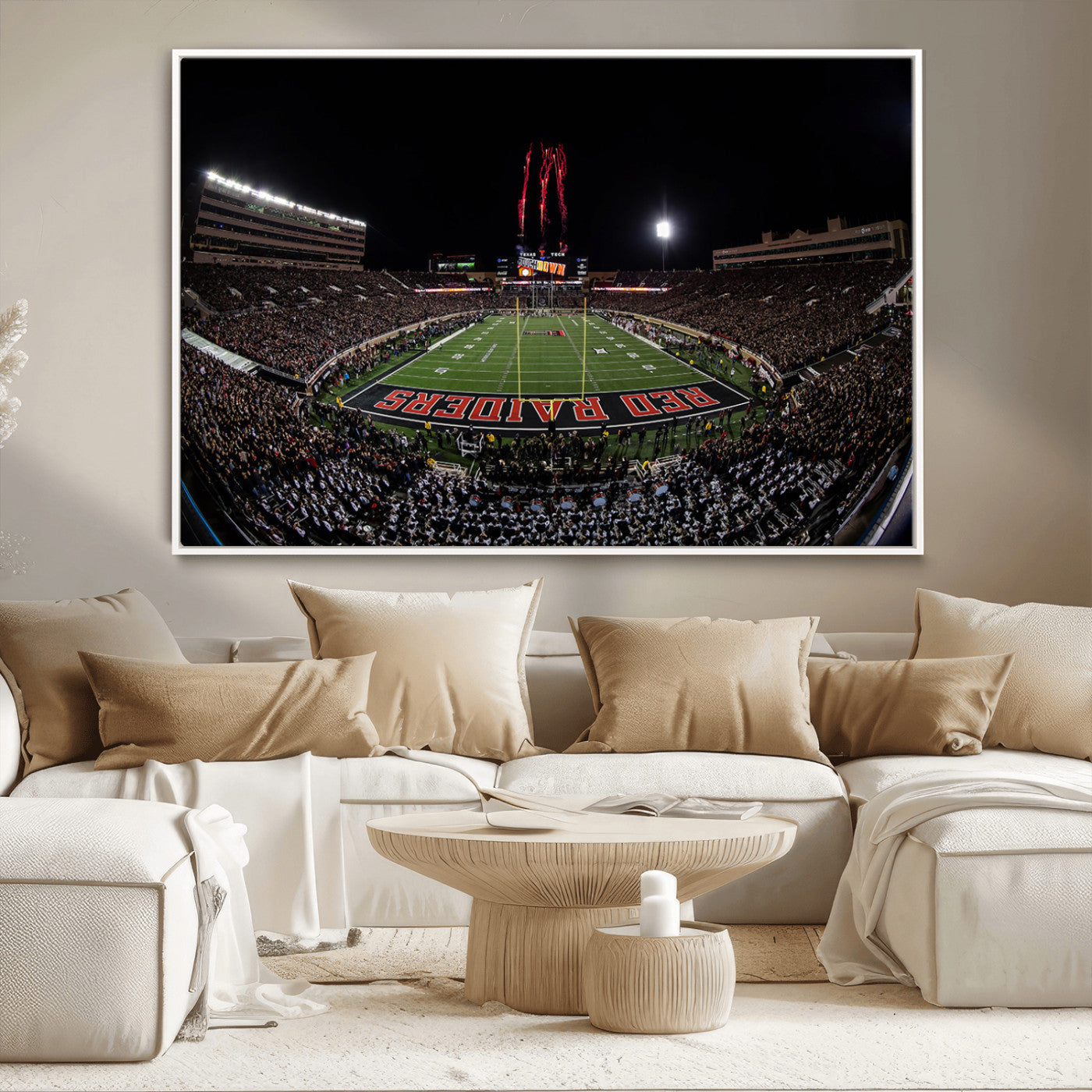 83122-MGV-CV-36X24-Framed Texas Tech Red Raiders Stadium Canvas, Texas Tech Red Raiders Football Team Print - Lubbock