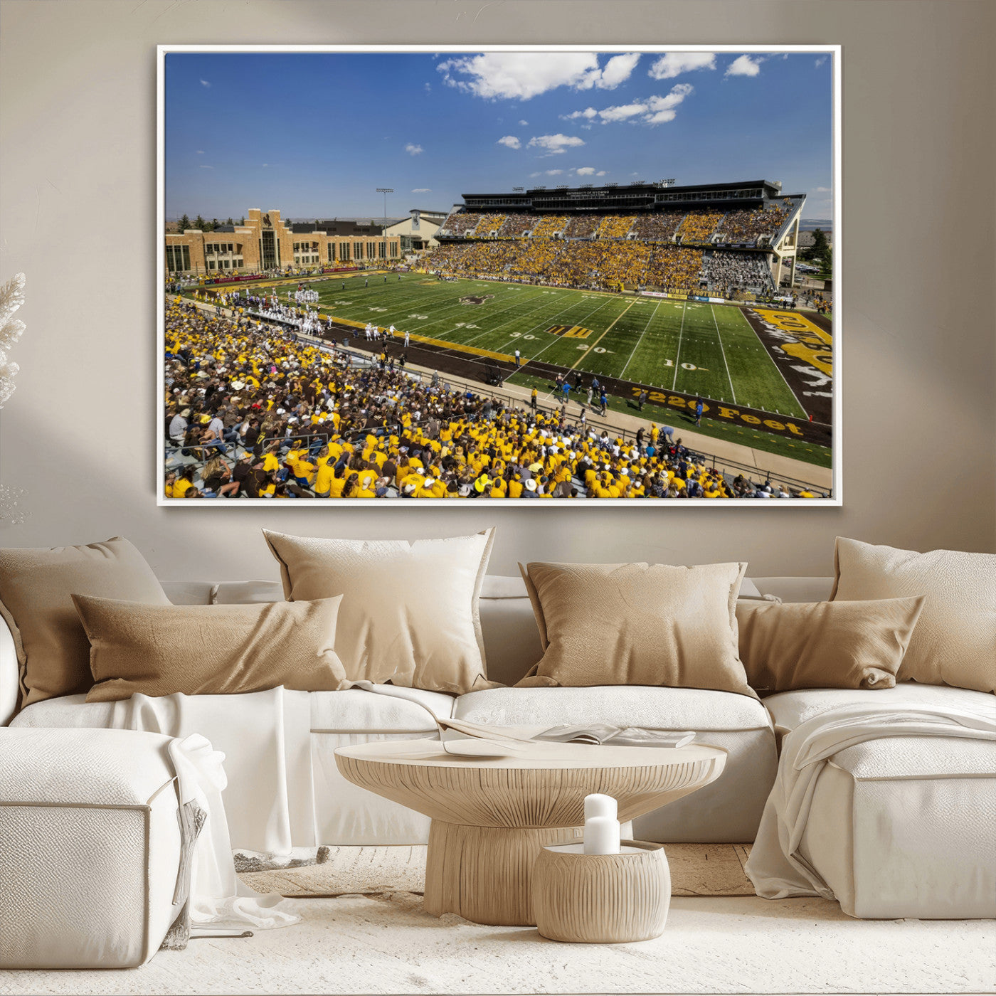 75112-MGV-CV-36X24-University of Wyoming Cowboys Football Team Print - Laramie Jonah Field War Memorial Stadium Wall