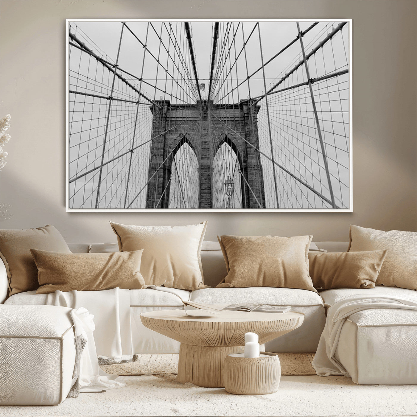 -Large Brooklyn Bridge Wall Art Canvas Print