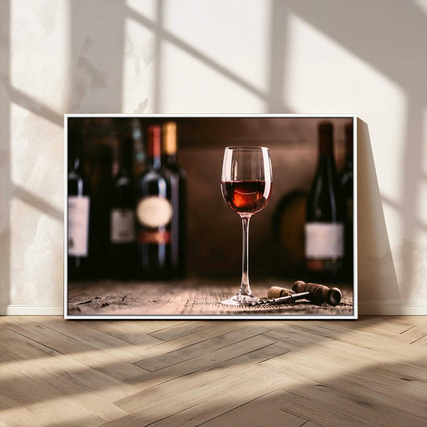 -Red Wine and Bottle Canvas Print