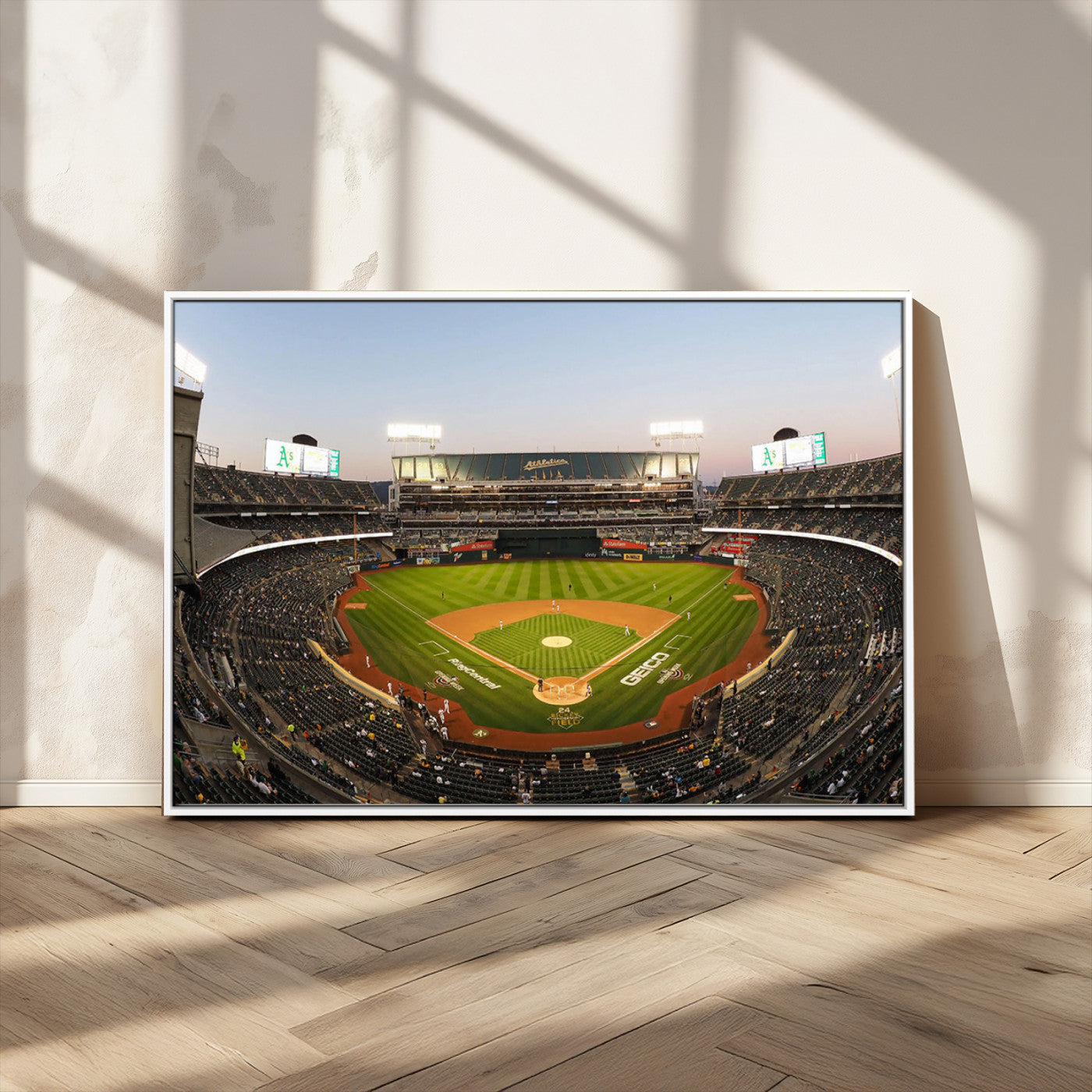 -Oakland Athletics Baseball Team Print - RingCentral Coliseum Stadium Wall Art Canvas Print
