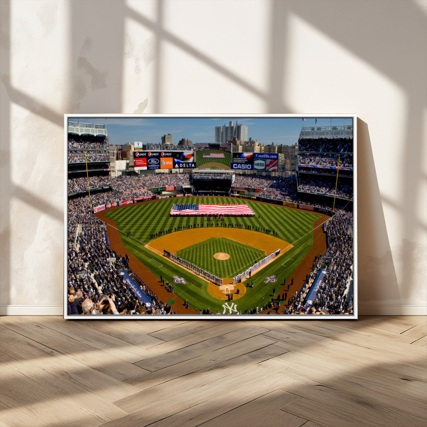 20879-MGV-CV-36X24-Yankee Stadium New York Wall Art Print | 3-Panel Canvas Print of Yankees Baseball Stadium | Large