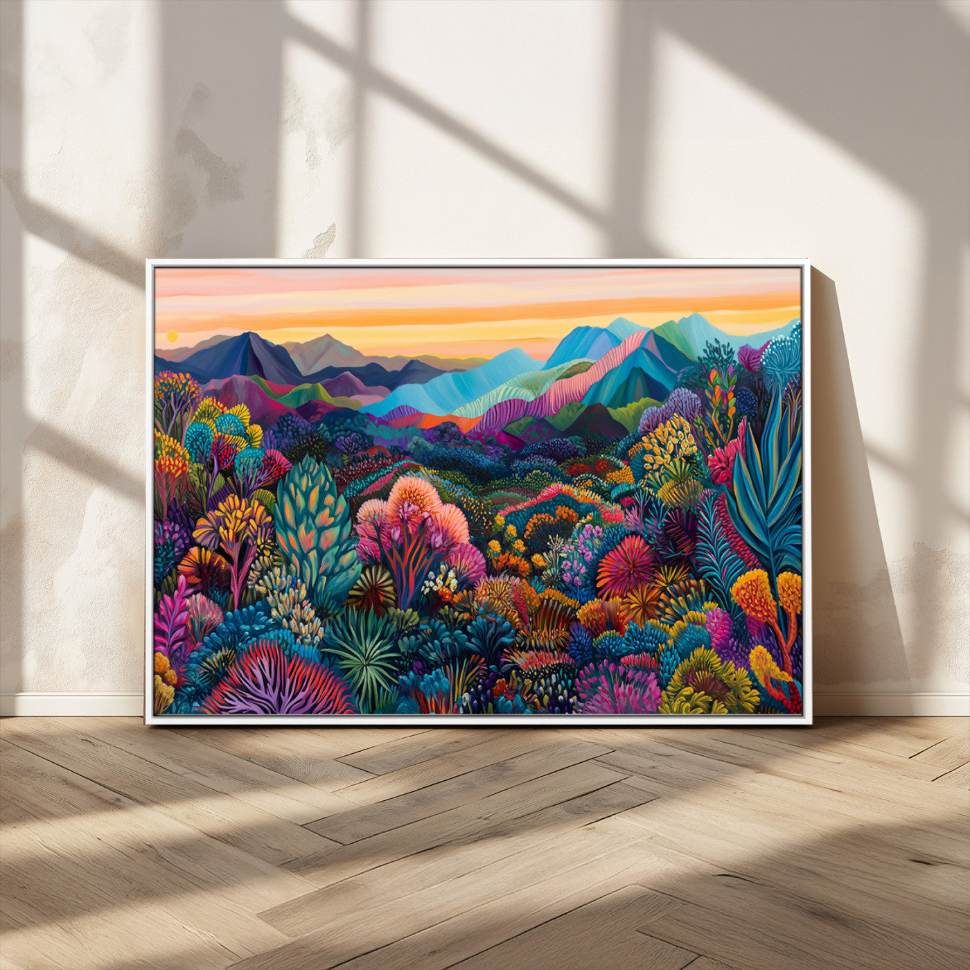 63728-MGV-CV-36X24-Colorful Abstract Landscape Wall Art Print Canvas - Vibrant Modern Decor for Living Room, Office, or