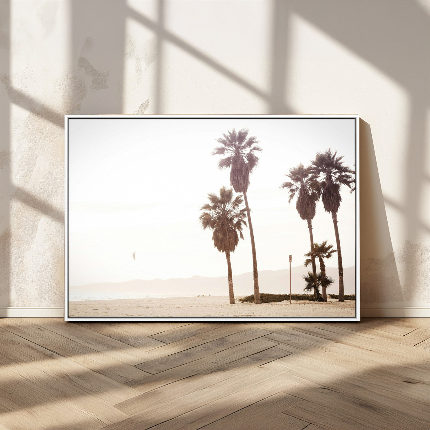 -Coastal Light Wall Art Canvas Print – Relaxing Shoreline Minimalist Ocean Tropical Serenity Artwork for Home, Office