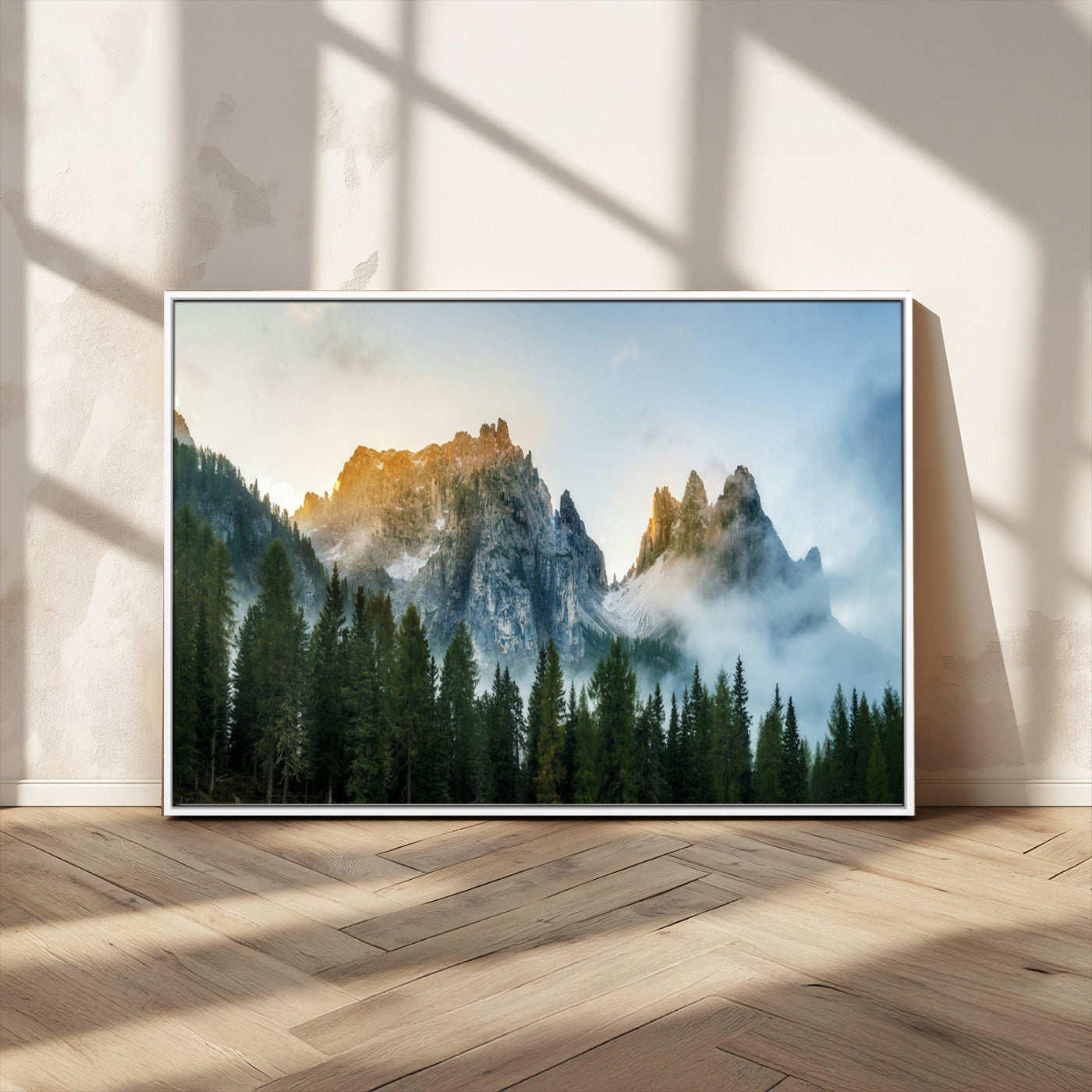 21145440-MGV-CV-36X24-Wilderness Wall Art Canvas Print – Misty Forest Nature Landscape Photography Rustic Scenic Artwork for Home, Office