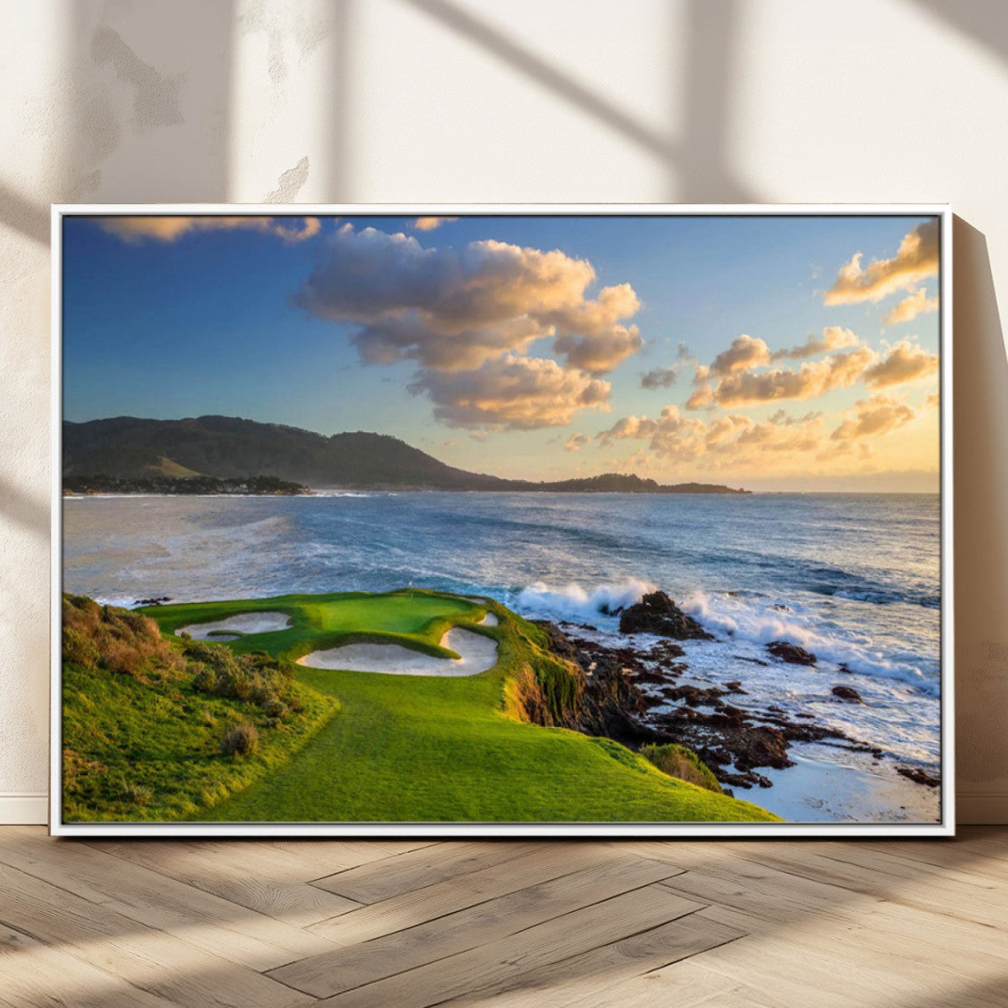 50107048-MGV-CV-36X24-Pebble Beach Golf Links Wall Art Canvas Print – Iconic Coastal Golf Course Artwork for Home, Office, Living Room