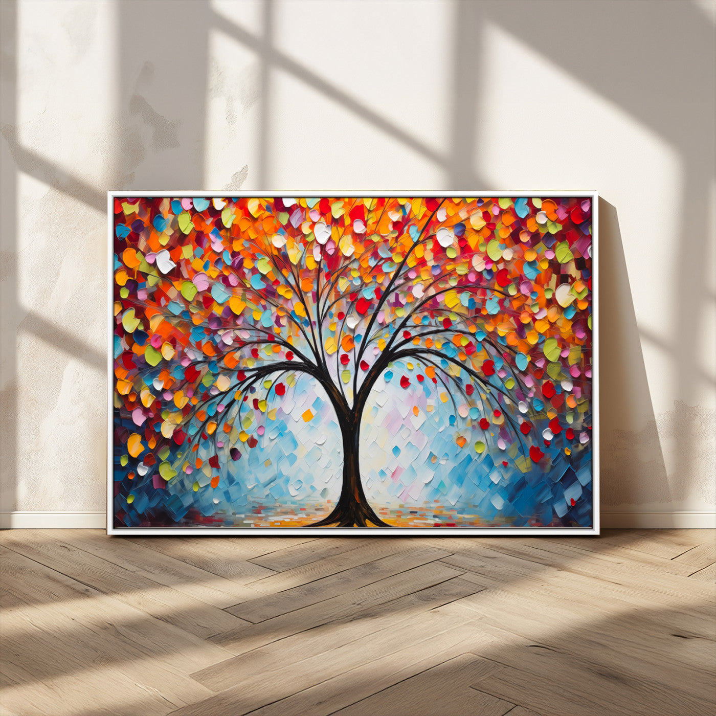 HS2447-MGV-CV-36X24-Vibrant Tree of Life Canvas Wall Art – Colorful Abstract Nature in Modern Decor - Ready to Hang